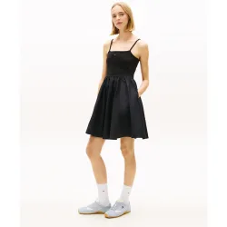 Vestido de mujer con falda popelín de