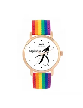Womens Tlws-72816 Ladies White Sagittarius Watch - Rose Gold - One Size - Toff London - FashionsVida