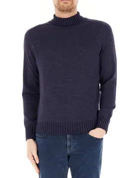 Dolcevita lana merino extrafine BLU NAVY M - PREMODE - FashionsVida