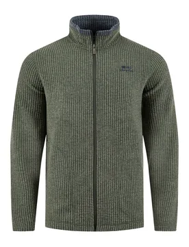 Weird Fish Shires Full Zip Grid Fleece Size XL - men men all-mens men fleeces new-arrivals all new-arrivals mens - Beetle Green - FashionsVida