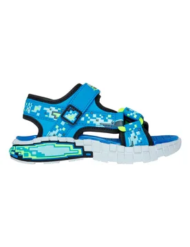 Sandali blu sportivi con stampa grafica Mega-Splash 4K 29 - Skechers - FashionsVida