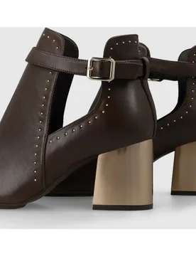 Botines de mujer en piel con tacón pintado - Lodi - FashionsVida