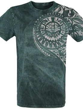T-Shirt - Burned Tattoo - M bis 4XL - Größe M - grün/schwarz - Unisex - unisex - Outer Vision - FashionsVida
