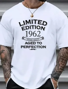 Limited Edition 1962 Vintage-Inspired with "Aged to Perfection" Graphic-100% cotton O-neck short sleeve casual printed T-shirt - Aliexpress - FashionsVida