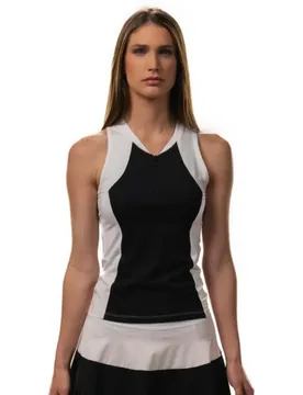 Luna Sleeveless T-shirt White / Black / Grey S - Drop Shot - FashionsVida