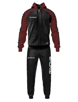 Survêtement Italia 103 Black / Burgundy L Homme - Givova - FashionsVida