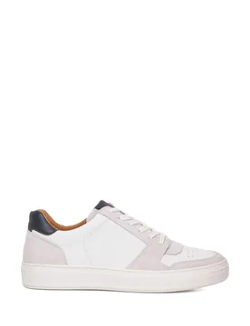 Leather Lace Up Cupsole Trainers White male - Dune london - FashionsVida
