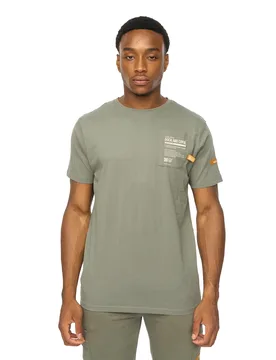 Mens Adamsberg T-Shirt (Dark Olive) Cotton - Size Large - Duck and Cover - FashionsVida