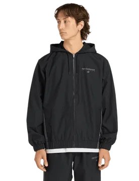 Trackside Men Jackets - Black - Size M - Poly Jersey - Black - Size: Medium - New Balance - FashionsVida