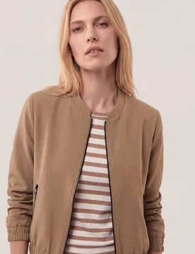 Kofferblouson, #normale Größen#Kurzgrößen, Farbe Beige, 23, knitterfrei bügelfrei Damen - Walbusch - FashionsVida