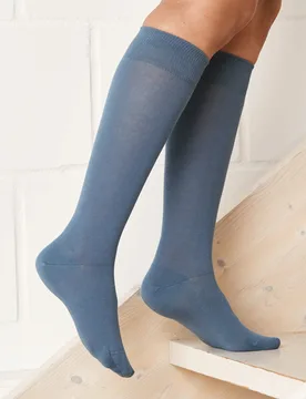 Baumwoll-Stützstrumpf 2 Paar - Jeansblau - male - Size: 36-38 - Avena - FashionsVida