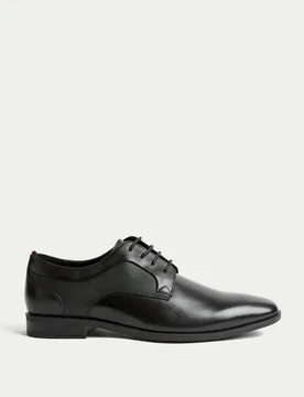 M&S Leather Derby Shoes Black male - M&S - FashionsVida