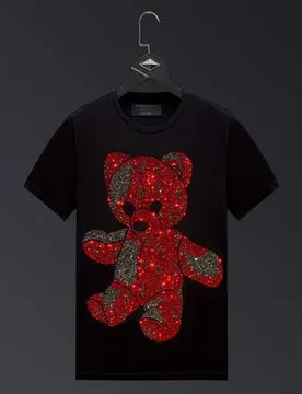 Cartoon Bear Rhinestones T Shirts Men Brand Short Sleeve Fashion Streetwear O Neck Slim Modal Cotton T-shirts Plus Size 6XL - Aliexpress - FashionsVida