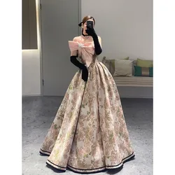 Jacquard satin new style banquet toasting dress
