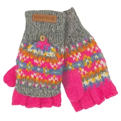 Iona Fingerless Mittens - Pink