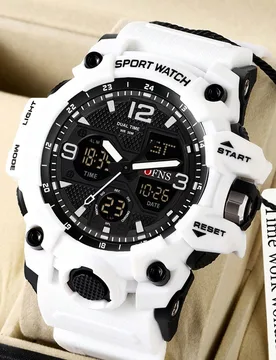 Reloj de hombre OFNS G Model con pantalla dual, reloj deportivo impermeable, reloj militar de hombre con alarma, cronómetro, reloj de cuarzo, reloj d - Shein - FashionsVida