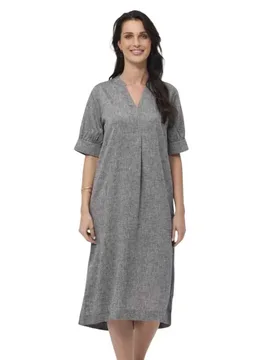 Vestito Midi Con Maniche 3/ Divine Black Melange L - Redgreen - FashionsVida