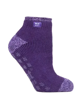 Womens Ladies 2.3 Tog Thermal Low Cut Ankle Slipper Socks In 4 Colours - Purple Nylon - Size 4-6.5 - Heat Holders - FashionsVida