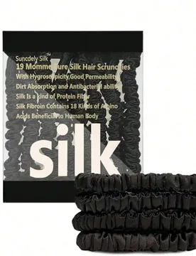 Piezas Coleteros de seda 100% pura natural para mujer, ligas para el cabello premium - Shein - FashionsVida