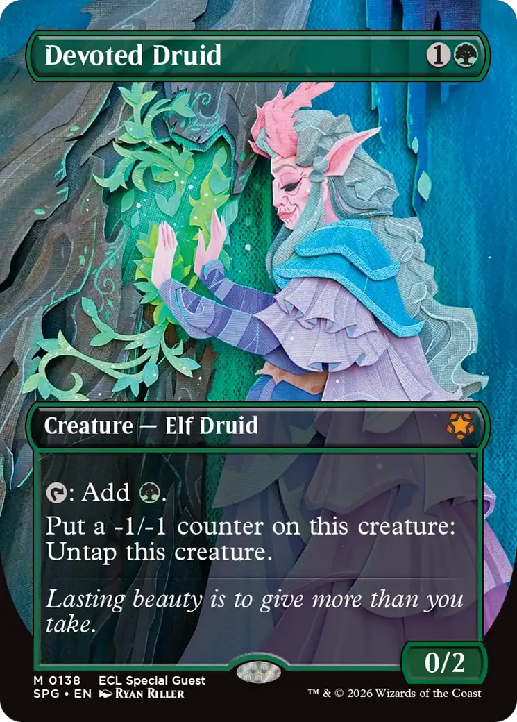 Devoted Druid (Borderless Foil) Special Guests - Magic: The Gathering - FashionsVida