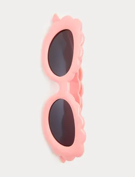 Kids' Wavy Cloud Frame Sunglasses (S-L) Pink Female - M&S - FashionsVida