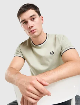 Twin Tipped T-Shirt - Herren, Grün - male - Size: M - Fred perry - FashionsVida