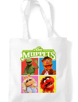 Unisex The Muppets Character Boxes Grocery Travel Reusable Tote Bag, White - White - Size: One Size - Disney - FashionsVida