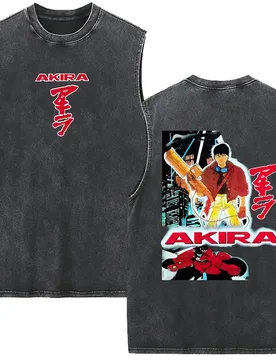 Hot Sale Anime Akira Vintage Washed Tank Tops Science Fiction Cartoon Movie Shotaro Kaneda Sleeveless Vest T-shirt Men T Shirt - Aliexpress - FashionsVida