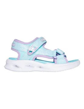 Sandali Azzurri Open Toe con Velcro Kids' S Lights: Sola Glow 31 - Skechers - FashionsVida