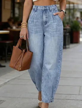 Jeans de mezclilla casuales y versátiles para mujer de talla grande, para uso diario y viajes, con bolsillos y botones 2XL - Shein - FashionsVida