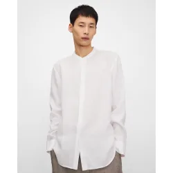 Camisa de cuello mao de hombre regular fit de lino