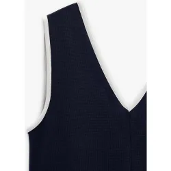 Vestido midi fluido en liso sin mangas