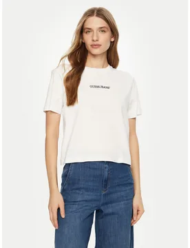 T-Shirt W5RI42 K8HM0 Weiß Regular Fit L female - Guess Jeans - FashionsVida