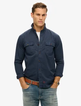 Superdry Men's Military Langarmhemd Marineblau - Größe: L - 79.99 - FashionsVida