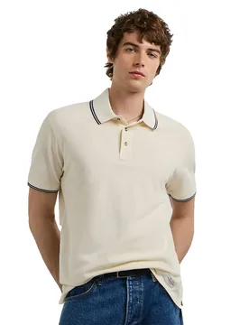 Polo A Maniche Corte Muller Off White L - Pepe jeans - FashionsVida