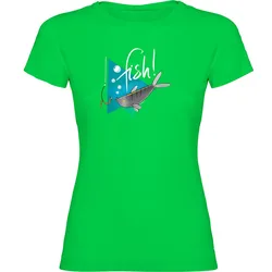 Fish Short Sleeve T-shirt Light Green XL Women