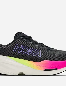 Women's Mach X 3 Road Running Shoes in Black/Neon Nebula, Size 4.5 - HOKA - FashionsVida