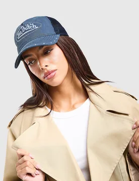 Embroidered Trucker Cap - Damen, Blau - female - Size: One Size - Von dutch - FashionsVida