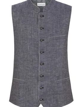 Trachtenweste Lucio (indigo, Gr. 60) von Bergfeuer für Herren, Oberteile, 100% Leinen - Stockerpoint - FashionsVida