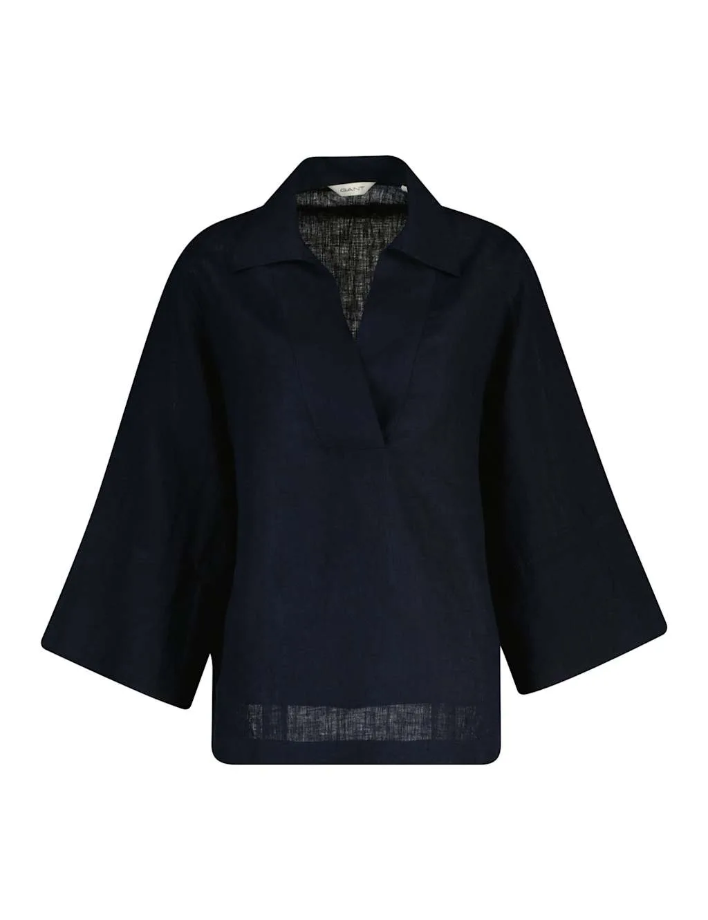 Pure Linen Popover Blouse Black female - Gant - FashionsVida