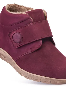 Martha Women's Extra Wide Boots for Swollen Feet - Merlot - Size: 7½ XXW - Cosyfeet - FashionsVida