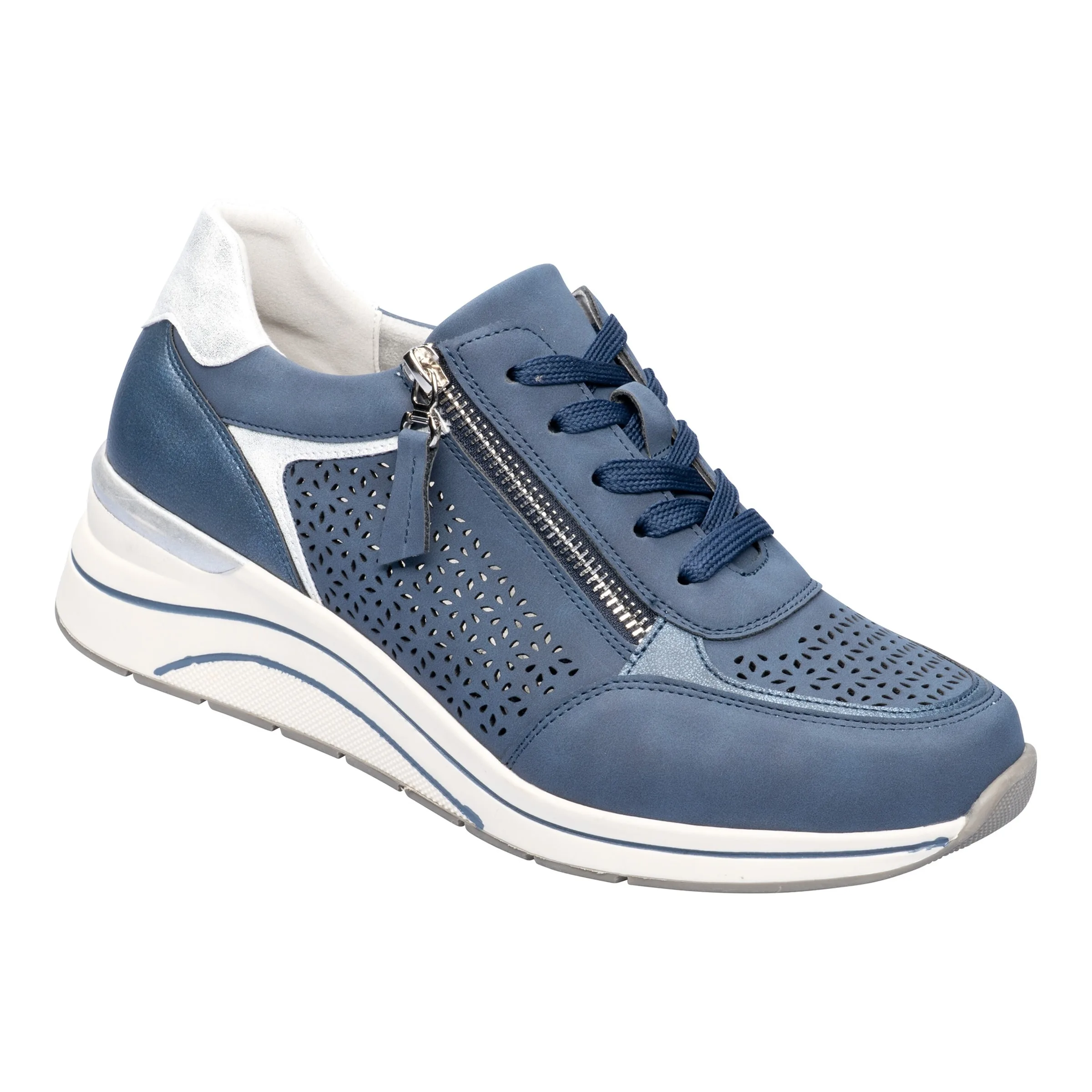 Bequem-Keilsneaker "Daniela" blau 40 Damen - wonderwalk - FashionsVida