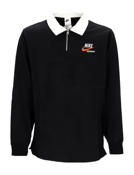 Polo Manica Lunga Uomo Sportswear Trend Rugby Top Black/sail - Nike - FashionsVida