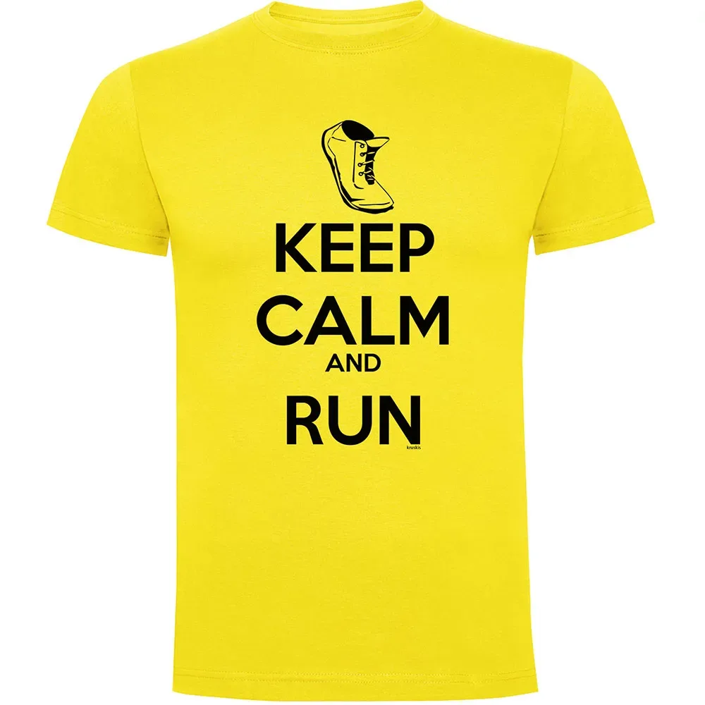 Maglietta A Maniche Corte Keep Calm And Run Yellow S - Kruskis - FashionsVida