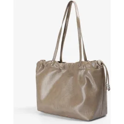 Bolso de hombro mediano efecto piel con doble cierre