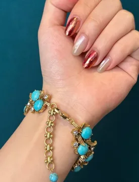 Vintage Green Turquoise Bracelet For Woman Gold Color Victorian Wrist Elegant Rhinestone Jewelry Charm Gift Designer Brands 2026 - Aliexpress - FashionsVida