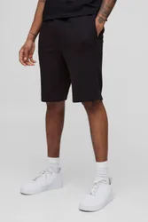 Herren Große Größen Schmal Geschnittene Mittellange Essential Shorts Black Größe Medium