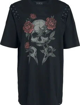 Oversize T-Shirt - Beaks, Claws & Skulls printed Oversized T-Shirt - M bis XL - für Damen - Größe L - schwarz - Frauen - female - Black Premium by EMP - FashionsVida