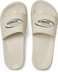 Mens Logo Sliders Slip On - Cream - Size Uk 6