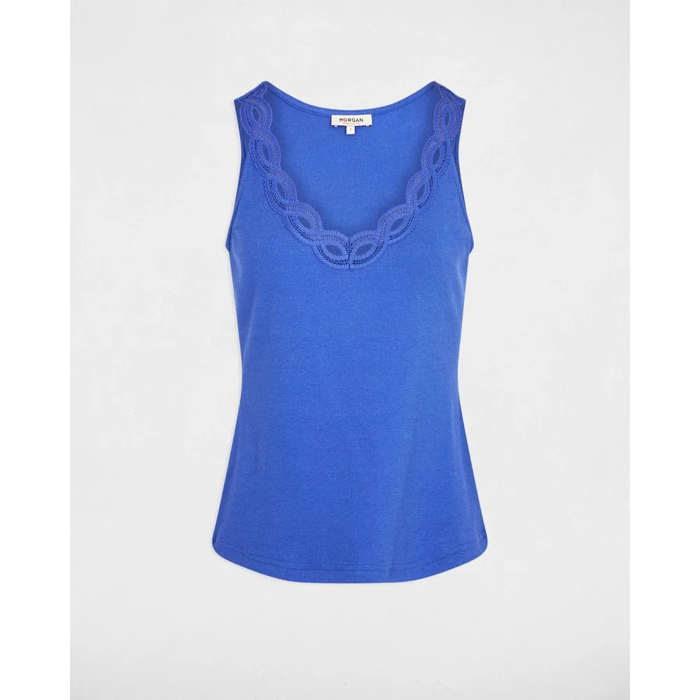Top de mujer ajustado con escote pico - Morgan - FashionsVida